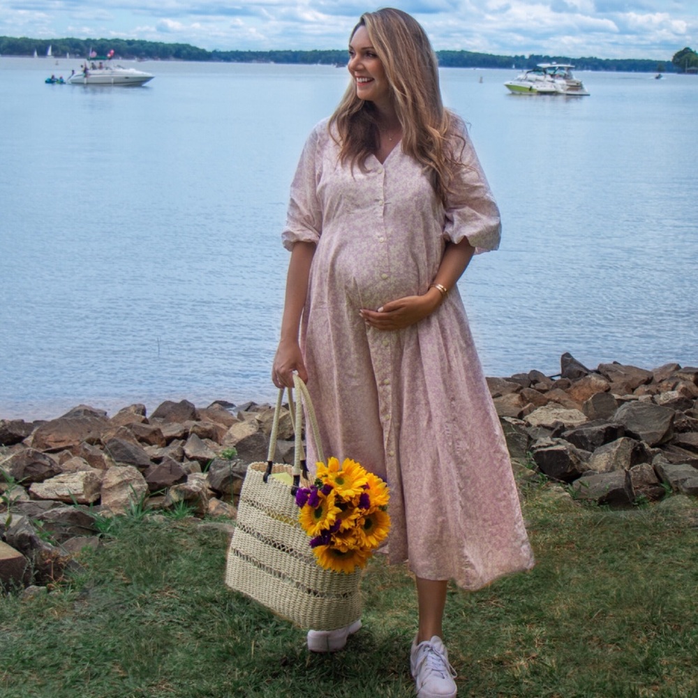 Floral Button Down Maternity Dress